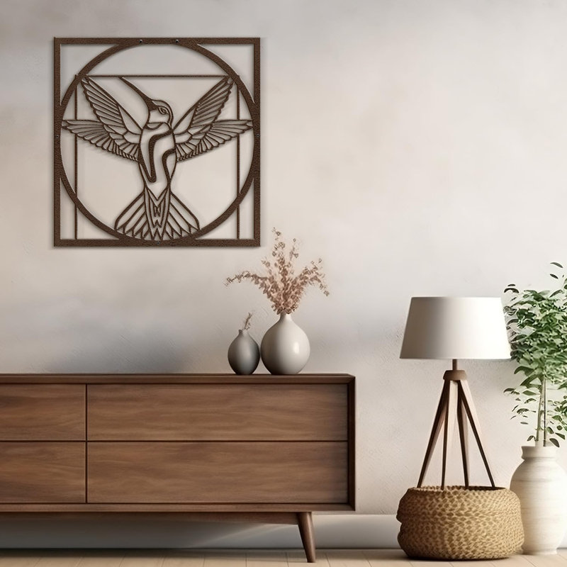 Décoration murale en métal, H 30 po x l 30 po x P 0,05 po, Bronze