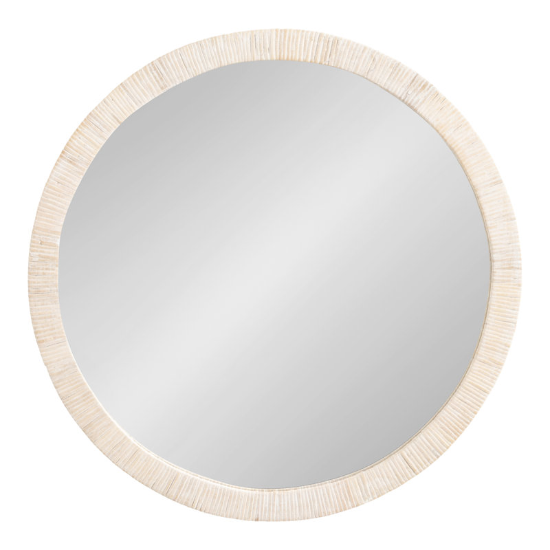 Cassilis Engineered Wood Flat Mirror, Natural White Wood