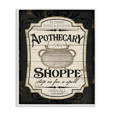 «Apothecary Shoppe Spooky Halloween Sign Witch Potion Cauldron» par Jennifer Pugh - impression
