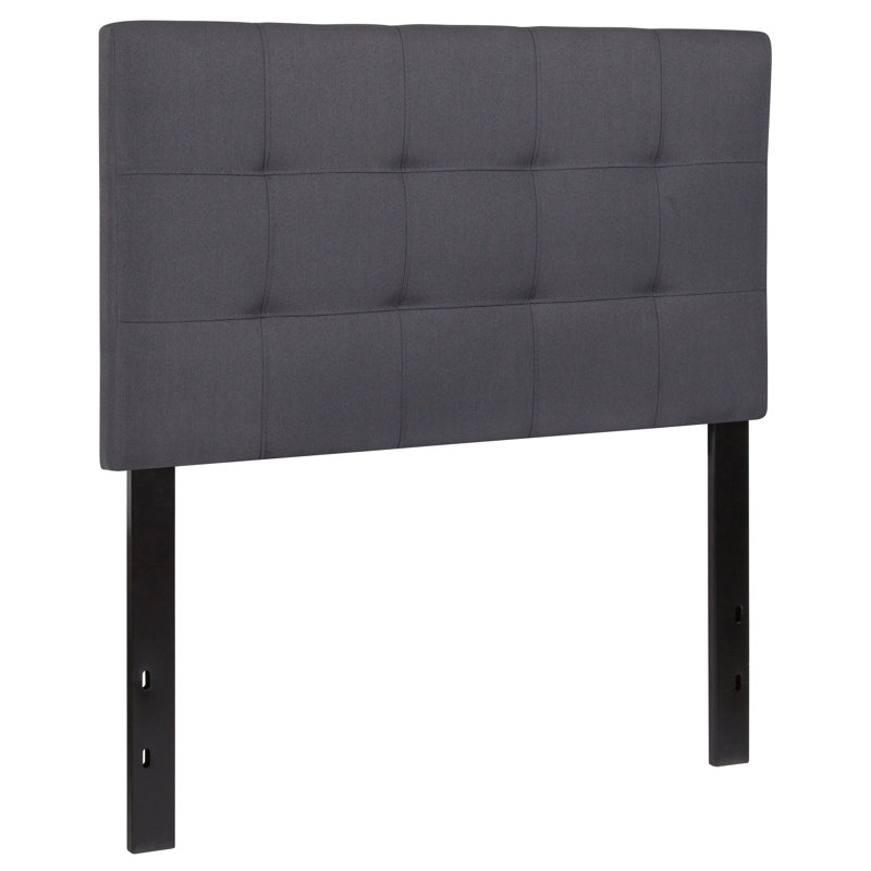 Tête de lit tapissier capitonnée Ciriaca, Gris foncé, Simple