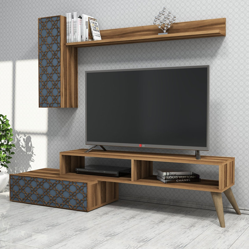 Dpinard TV Stand, Walnut/Chalcedony