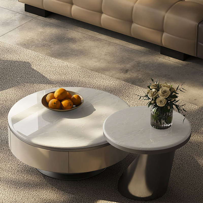 Tables basses minimalistes de style italien, H 13,8 po x L 35,4 po x l 35,4 po