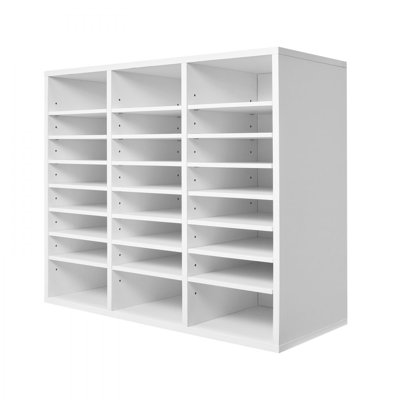 Literature Organizer, 24 Compartments Office Mailbox with Adjustable Shelves, Wooden Mailbox Sorter Medium Density Fiberboard Office Home Classroom St by Ebern Designs