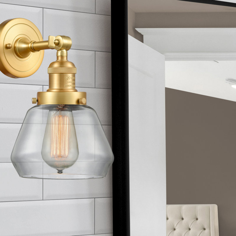 Applique murale pour salle de bain 1 lumière Chill, Ampoule DEL 6 watts Vinage, Transparent, Or satiné