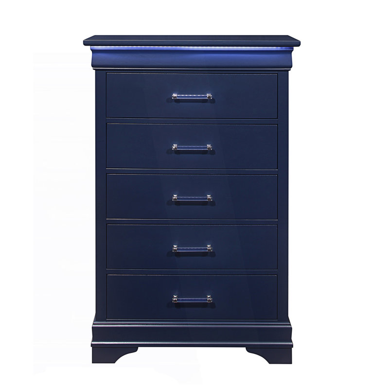 Commode avec commode à DEL, commode à tiroirs, armoire d'appoint, Bleu