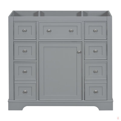 Meuble-lavabo 36 po sans lavabo, base d'armoire seulement, une armoire et six tiroirs