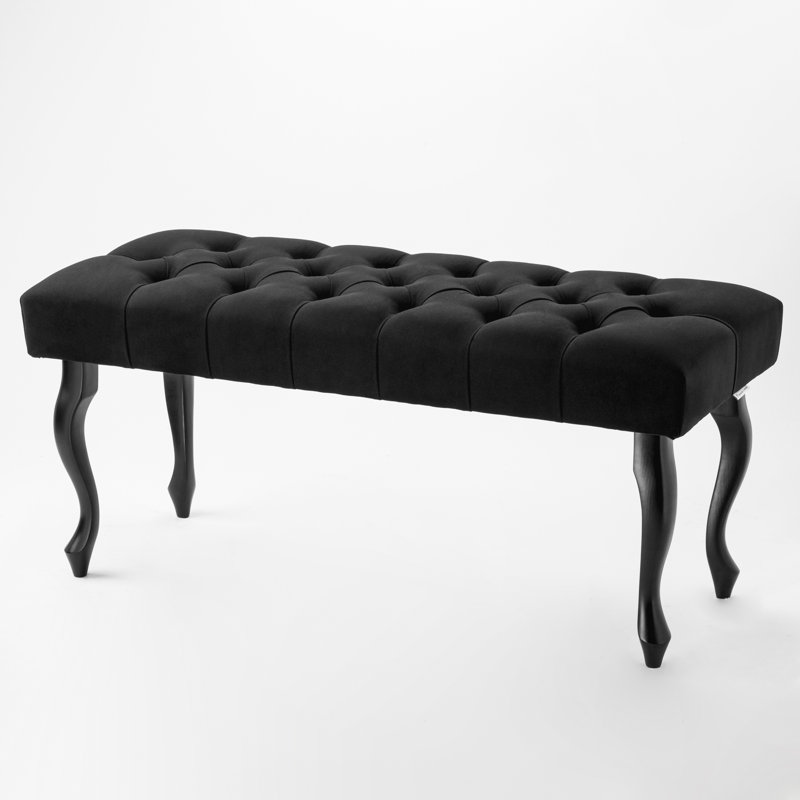 Upholstered Bench, H45 x W60 x D30cm, Black, Black