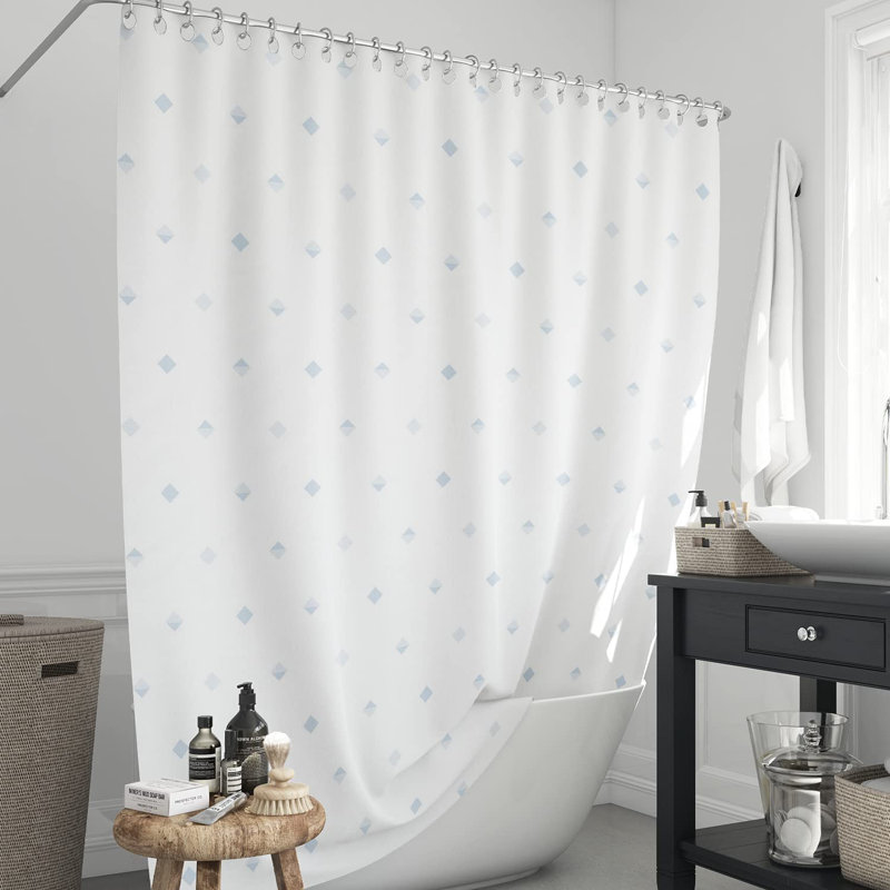 Rideau de douche Boette Boho 100% polycoton imprimé diamant 72 po x 72 po
