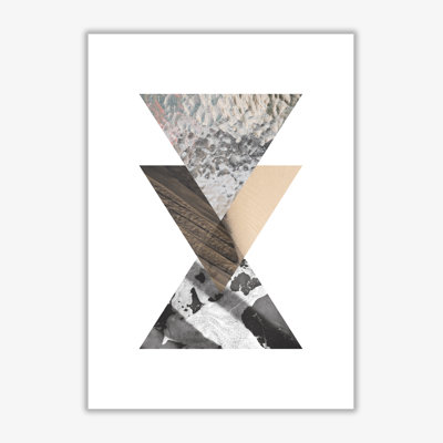 Sand, Glass And Shadow Abstract Triangles - Print