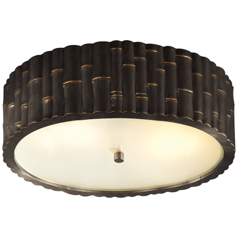 Alexa Hampton Frank Small Flush Mount, 2 - Lights, 4.75" H x 11.25" W x 11.25" D, Plaster White