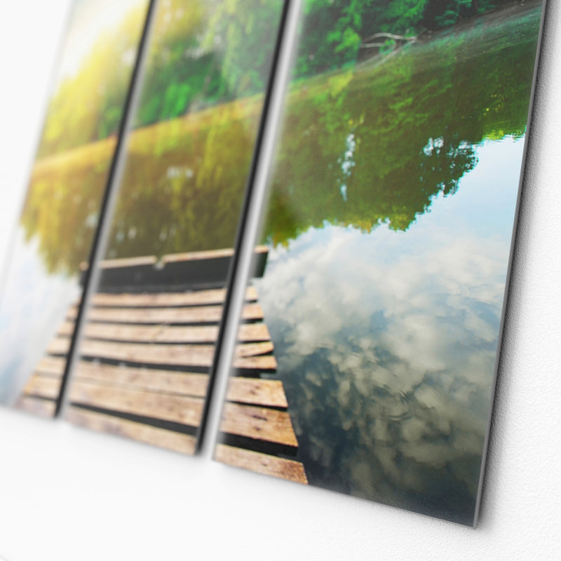 Lonely Lake II Photographic Art Print on Glass, 80cm H x 90cm W, Decimus 3 Piece Glass Set