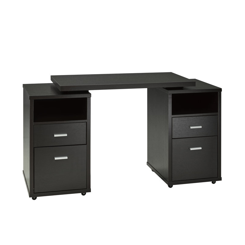 Bureau extensible Brassex Grayden avec tiroirs et tablettes de rangement