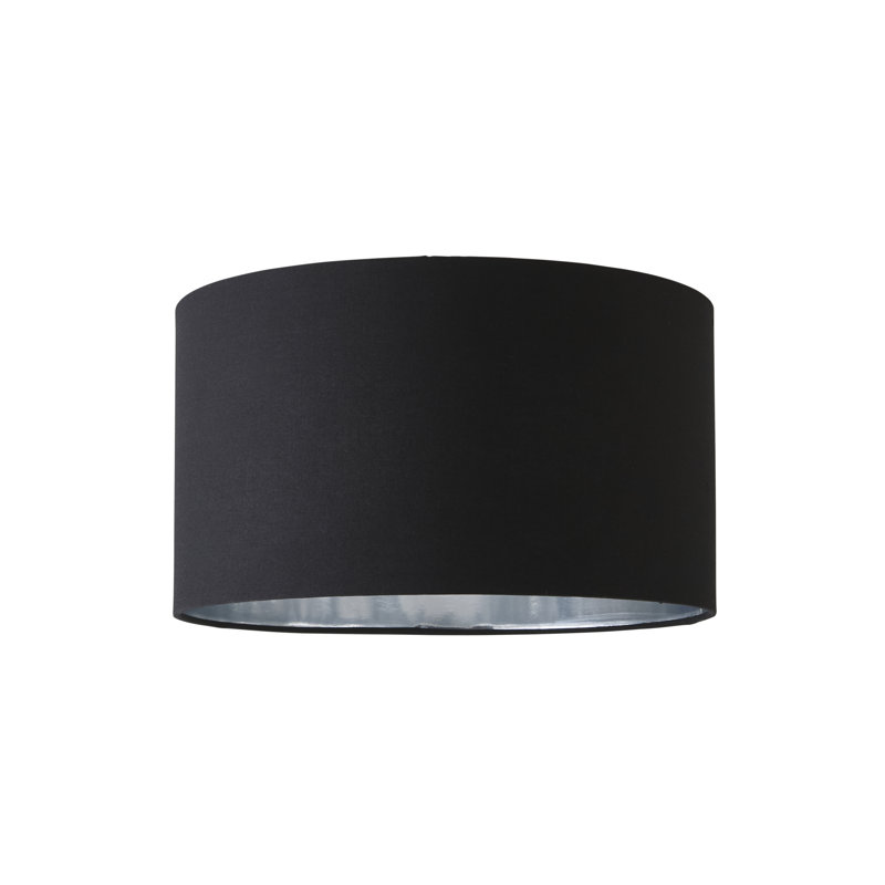 Takishia Linen Blend Lamp Shade in Black, 20cm H  x 35cm W  x 35cm D