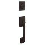 Century Handleset with Single Cylinder Deadbolt and Latitude Door Lever and Rosette