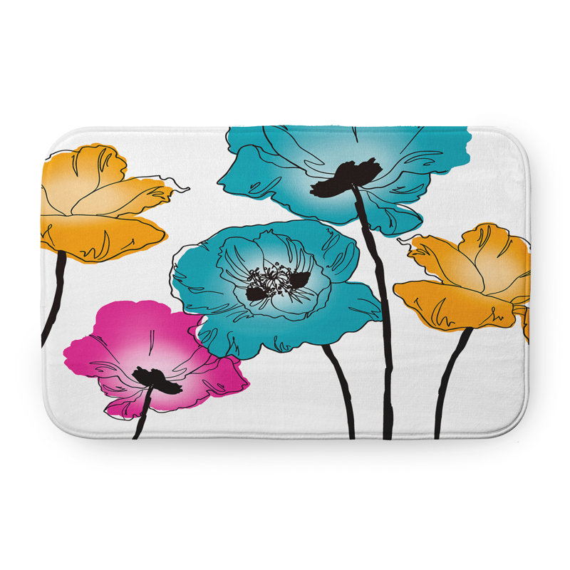 Tapis de bain lilas, L 17 po x L 24 po, Bleu