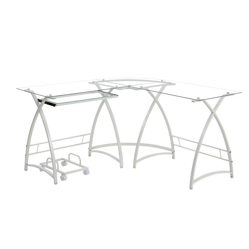 Demeray L-Shape Corner Computer Desk, White