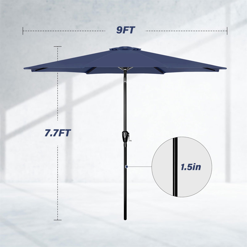 Parasol de patio pour l'extérieur, Bleu très foncé