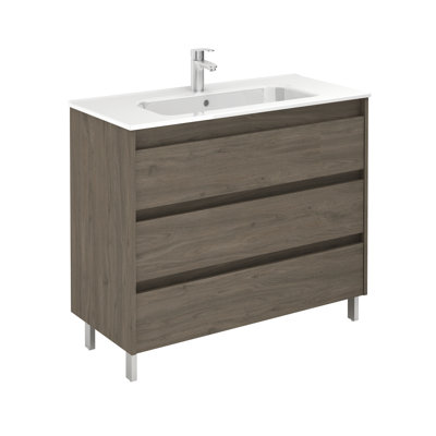 Youcef 40 " W Freestanding Standard Free Standing 1 Single Vanity Bathroom Vanity With Ceramic Top