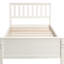 Lit plateforme en bois massif blanc avec tête de lit et lattes stables