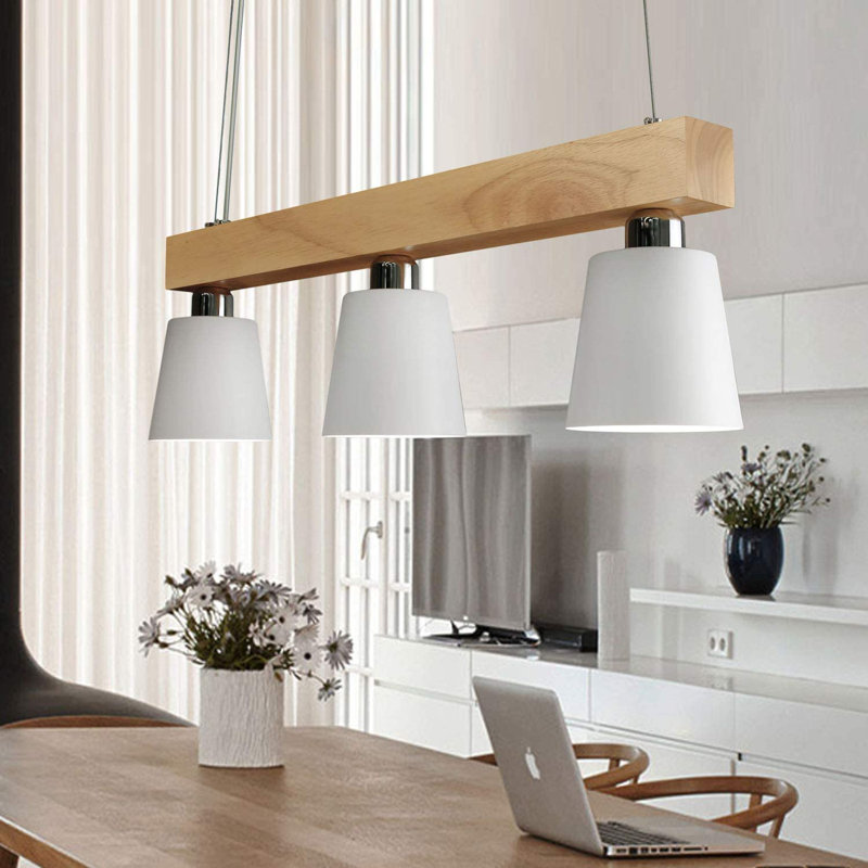 Dasaun 3 - Light Kitchen Island Pendant, White