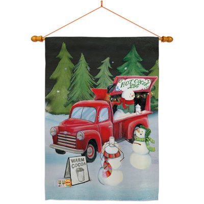 Polyester à 2 faces Hot Cocoa 40 x 28 po Snowmen Ensemble de drapeaux