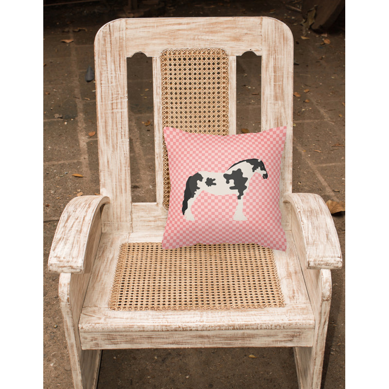 Coussin décoratif d’extérieur en toile carrée à contrôle cheval, Rose, 18 po x 18 po
