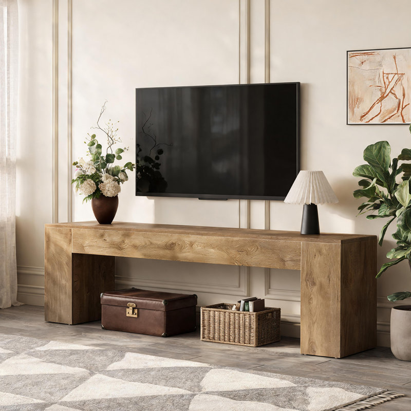 70.87" TV Stand for TVs up to 80", Rectangular TV Console for Living Room, Brown