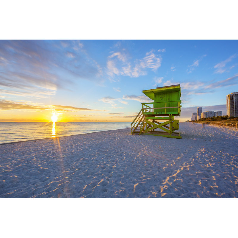 «Miami South Beach Sunrise» par Vwalakte - photographie sur toile tendue, L 48 po x H 32 po