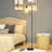 Industrial Arched Floor Lamp with Glass Shade and LED Bulb Tall Standling Lamp