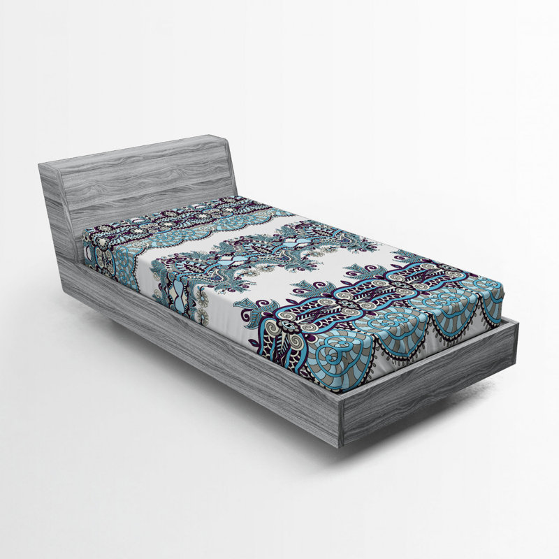 Microfiber Damask Fitted Sheet, Queen Fitted Sheet