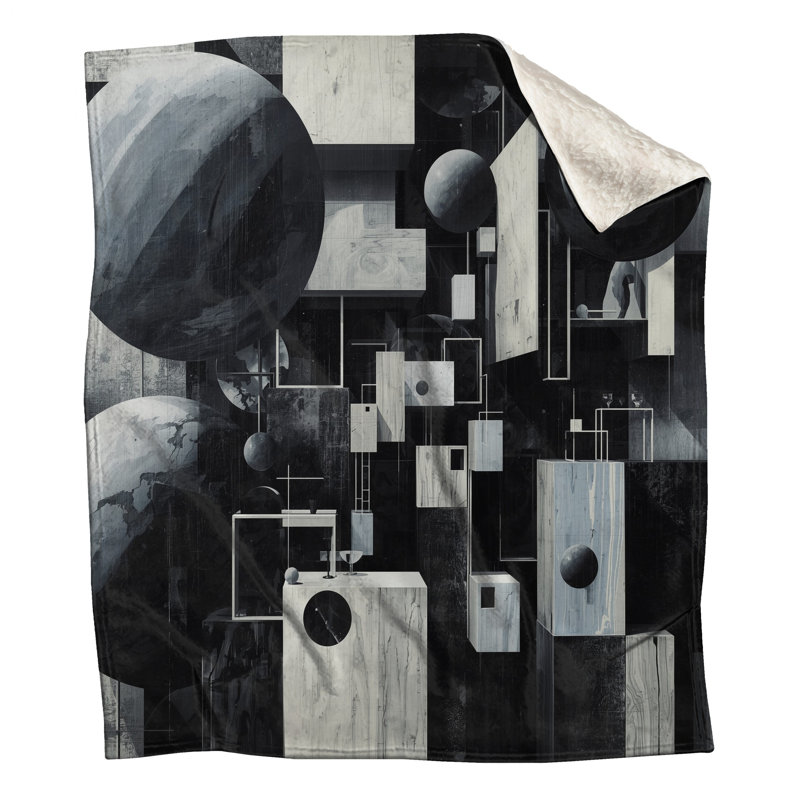 Couvertures cubes noirs et blancs, L 60 po x H 80 po