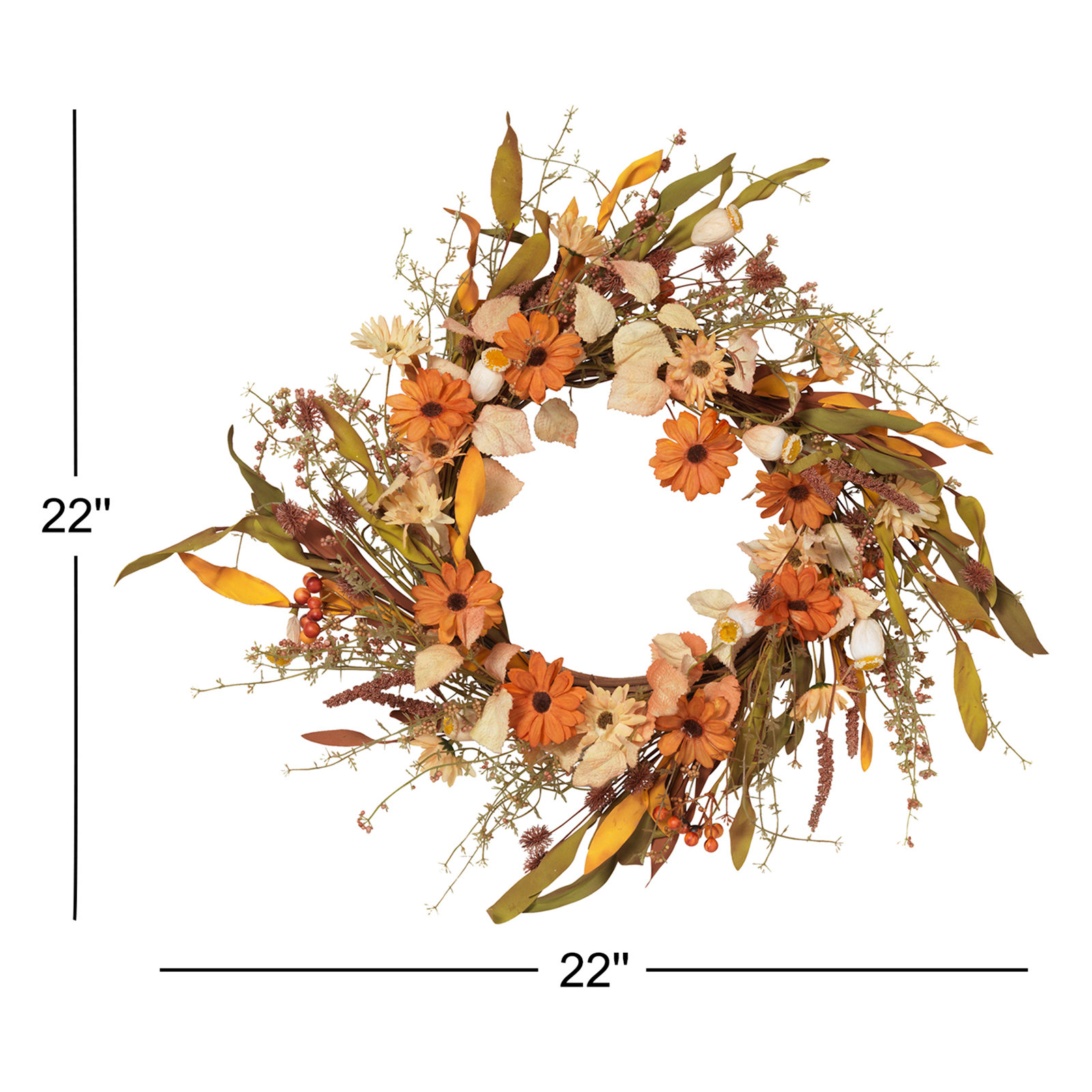 22" Berry Floral Wreath