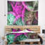Tapisserie abstraite rose vert avec nuages dramatiques-28496237