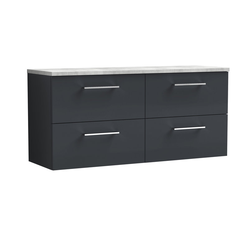 Arno 47.44cm Double Bathroom Vanity Base Only, Gloss White
