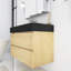 Meuble-lavabo mural simple 36 po avec lavabo en résine noire intégré-229819671