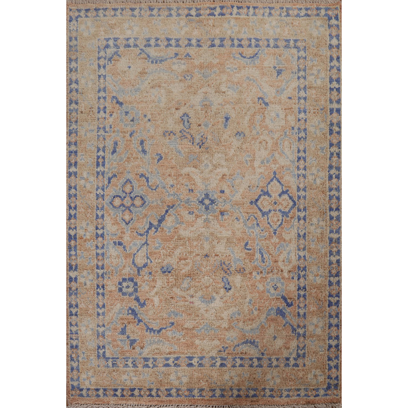 Muted Oushak Oriental Wool Rug 3x4