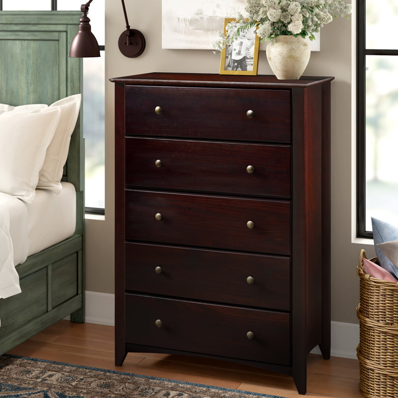 Commode 5 tiroirs Faringdon, Cappuccino