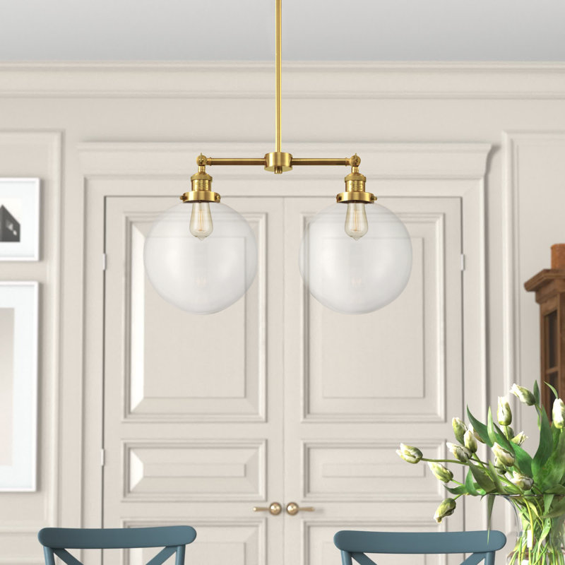 Oliver 2 - Light Kitchen Island Pendant, Clear, Satin Gold