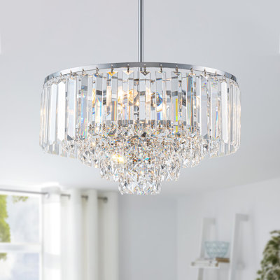 Modern 4-Tier Crystal Chandelier