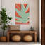 «Angular Leaf Forms Abstract Contemporary Geometric Nature Plant», reproduction d'art mural-129966031