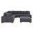 Large Seating Corduroy Modular Sleeper Sectional-37519546