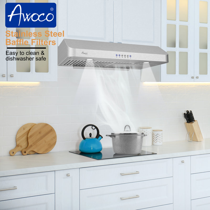 Hotte sous un meuble à conduit 30 pouces 900 CFM en acier inoxydable