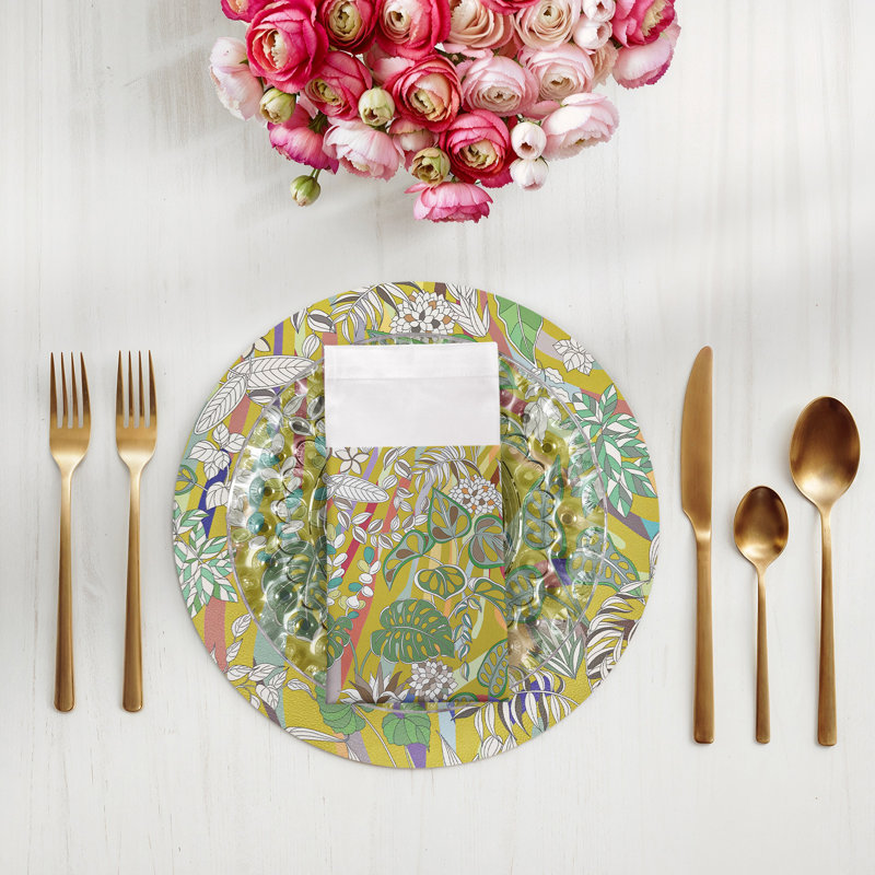 Sabi Jungle Cotton Sateen Dinner Napkins, Dijon
