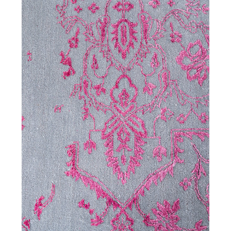 Tapis noué à la main de conception unique Melby - gris, 9 pi 2 po x 12 pi 1 po
