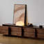 Simple black walnut wooden TV cabinet-1837184060