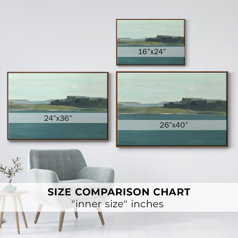 Calming Lake View II, reproduction d'art sur toile, Noyer, H 25 po x l 37 po x P 2 po