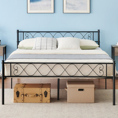 Lianna Metal Platform Bed Frame with Headboard & Footboard