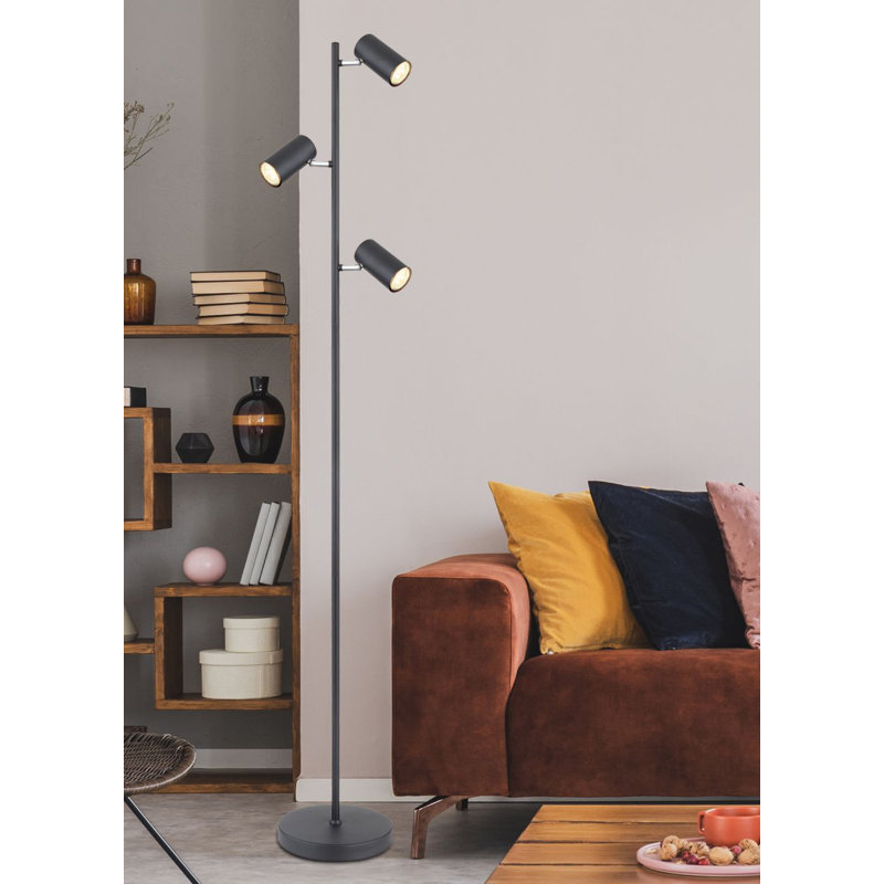 Raahil 154cm Traditional Floor Lamp, Black