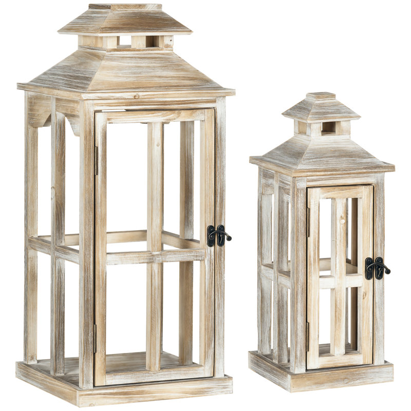 Lanterne de table en bois 19,75 po