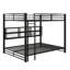 Lit superposé grand sur grand avec armoires de rangement, lit superposé en métal robuste avec lumières à DEL pour adultes